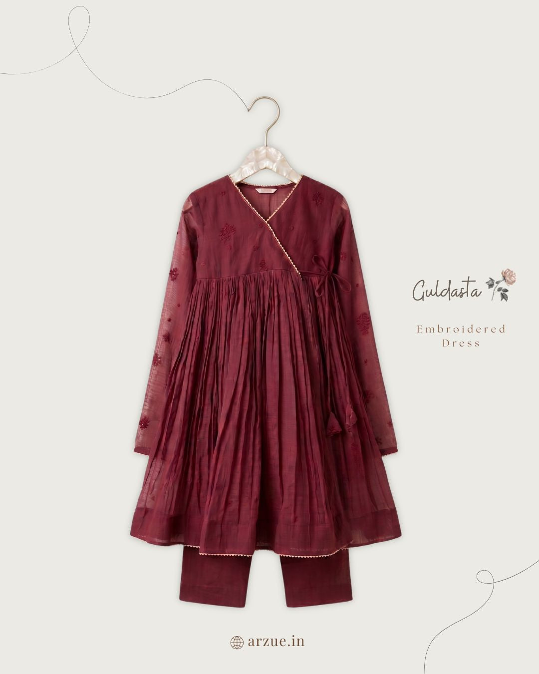 Guldasta Maroon Anarkali Set