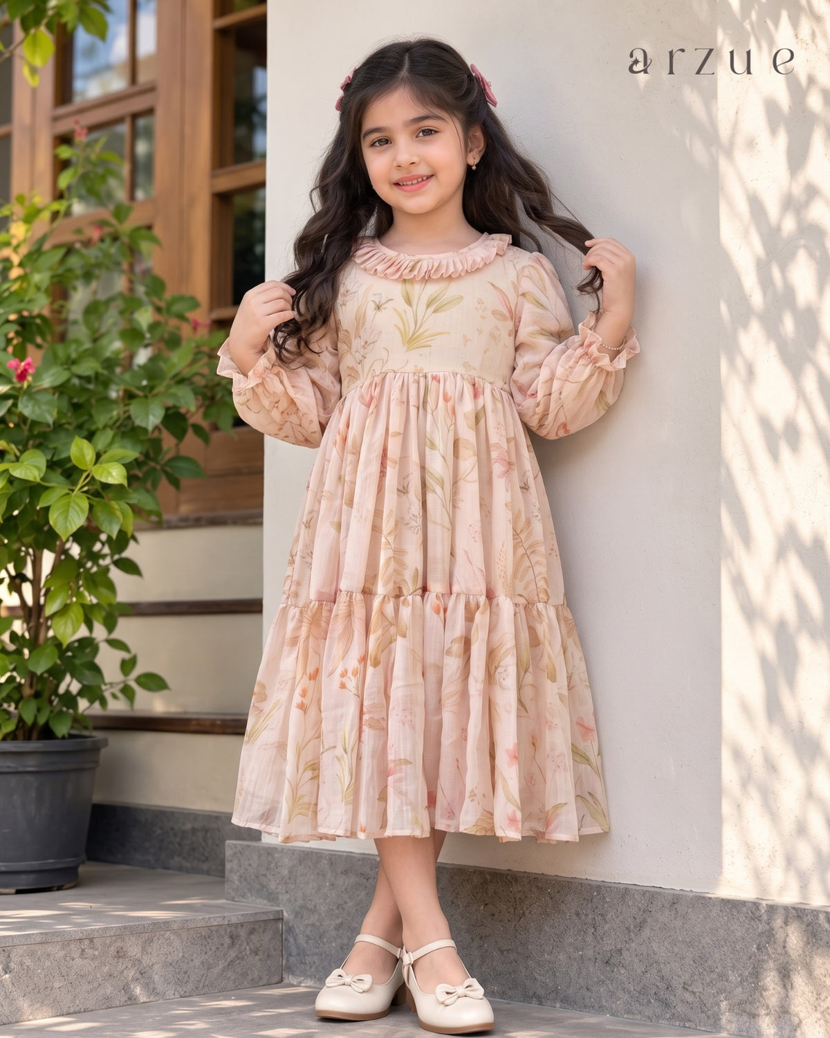 Petal Pink Printed Chanderi – Frock