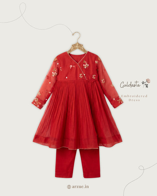 Guldasta Red Anarkali Set