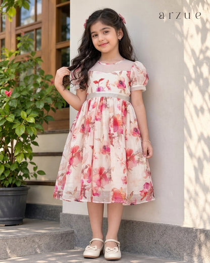 Blush Bloom Chanderi – Frock