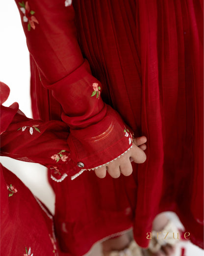 Guldasta Red Anarkali Set