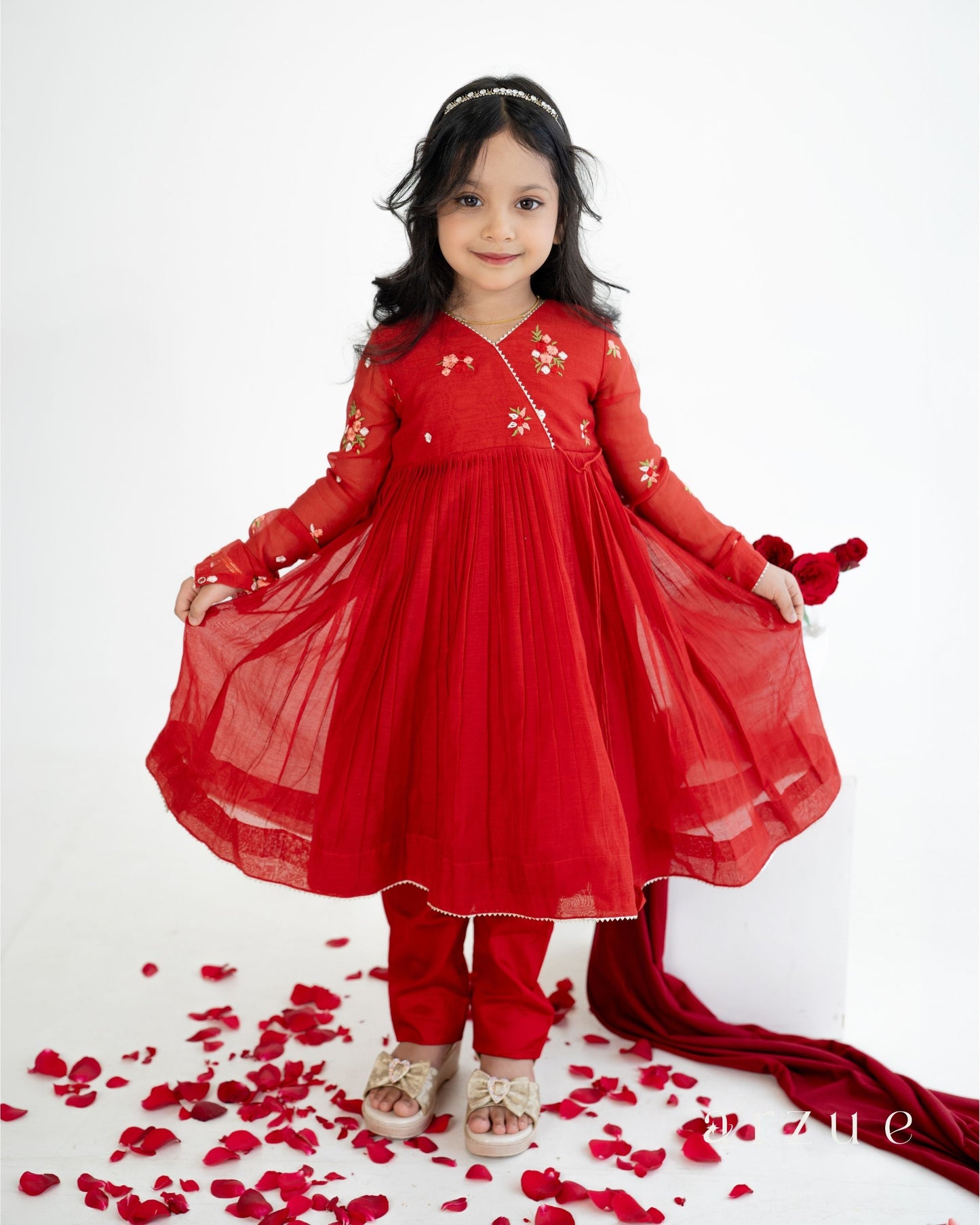 Guldasta Red Anarkali Set