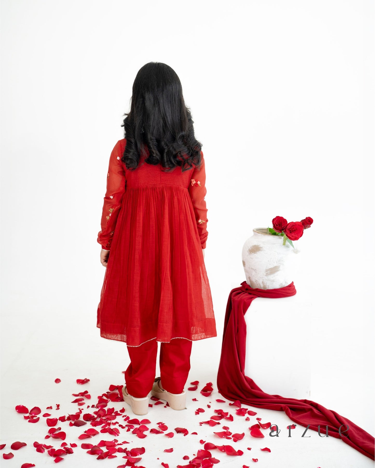 Guldasta Red Anarkali Set