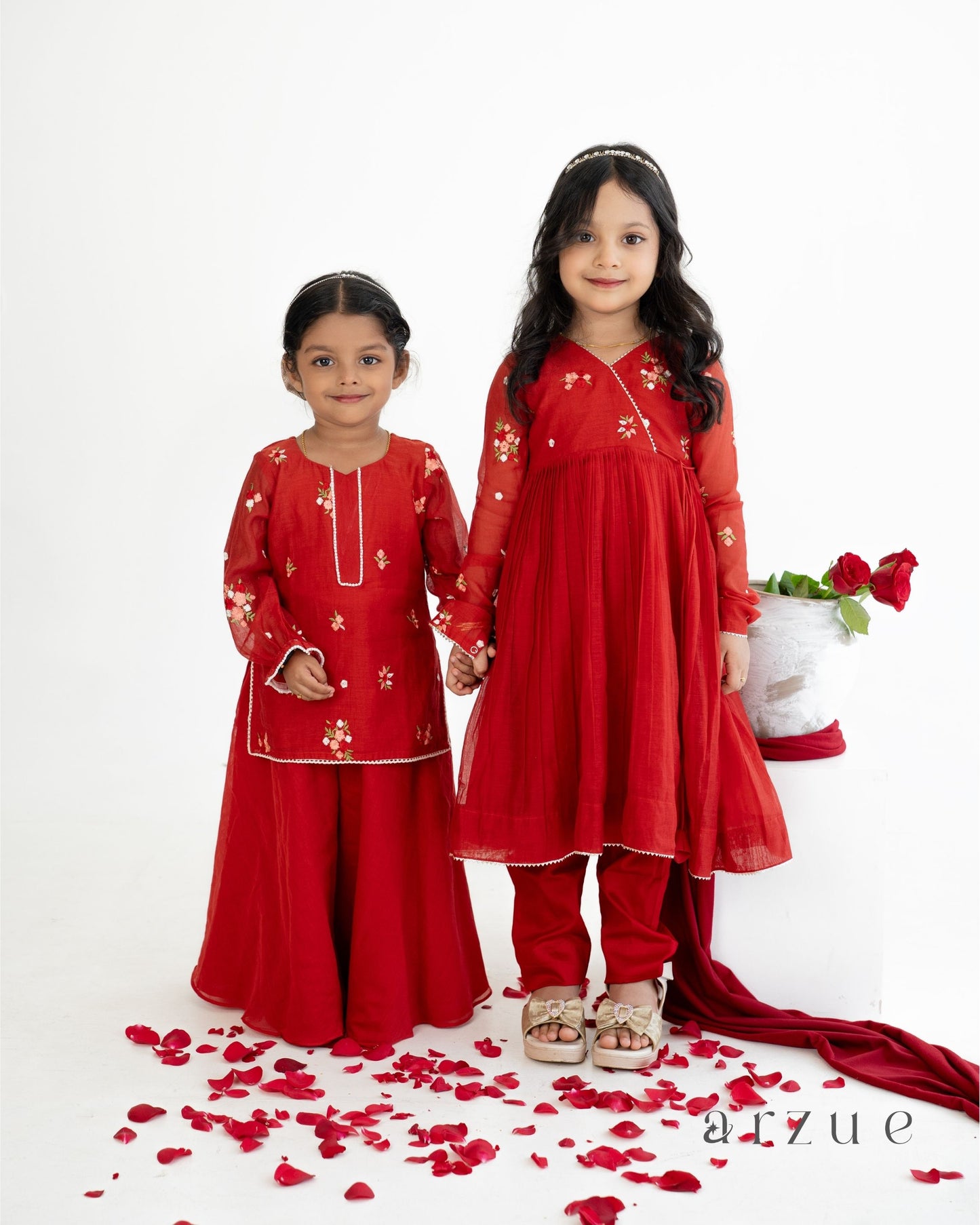 Guldasta Red Anarkali Set