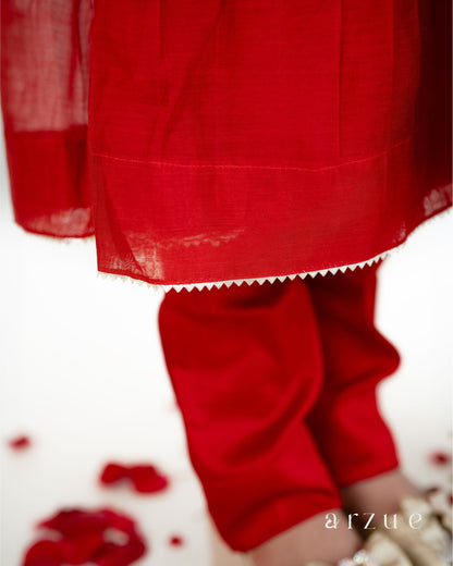 Guldasta Red Anarkali Set