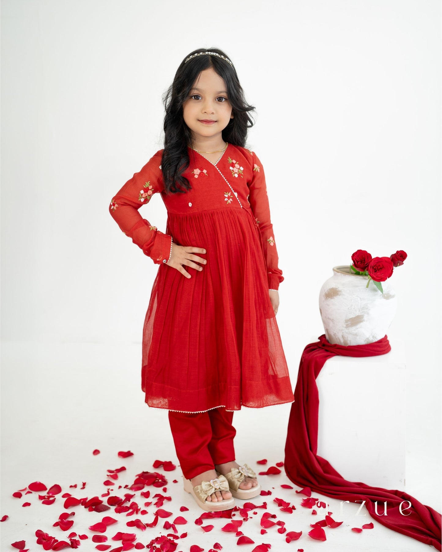 Guldasta Red Anarkali Set