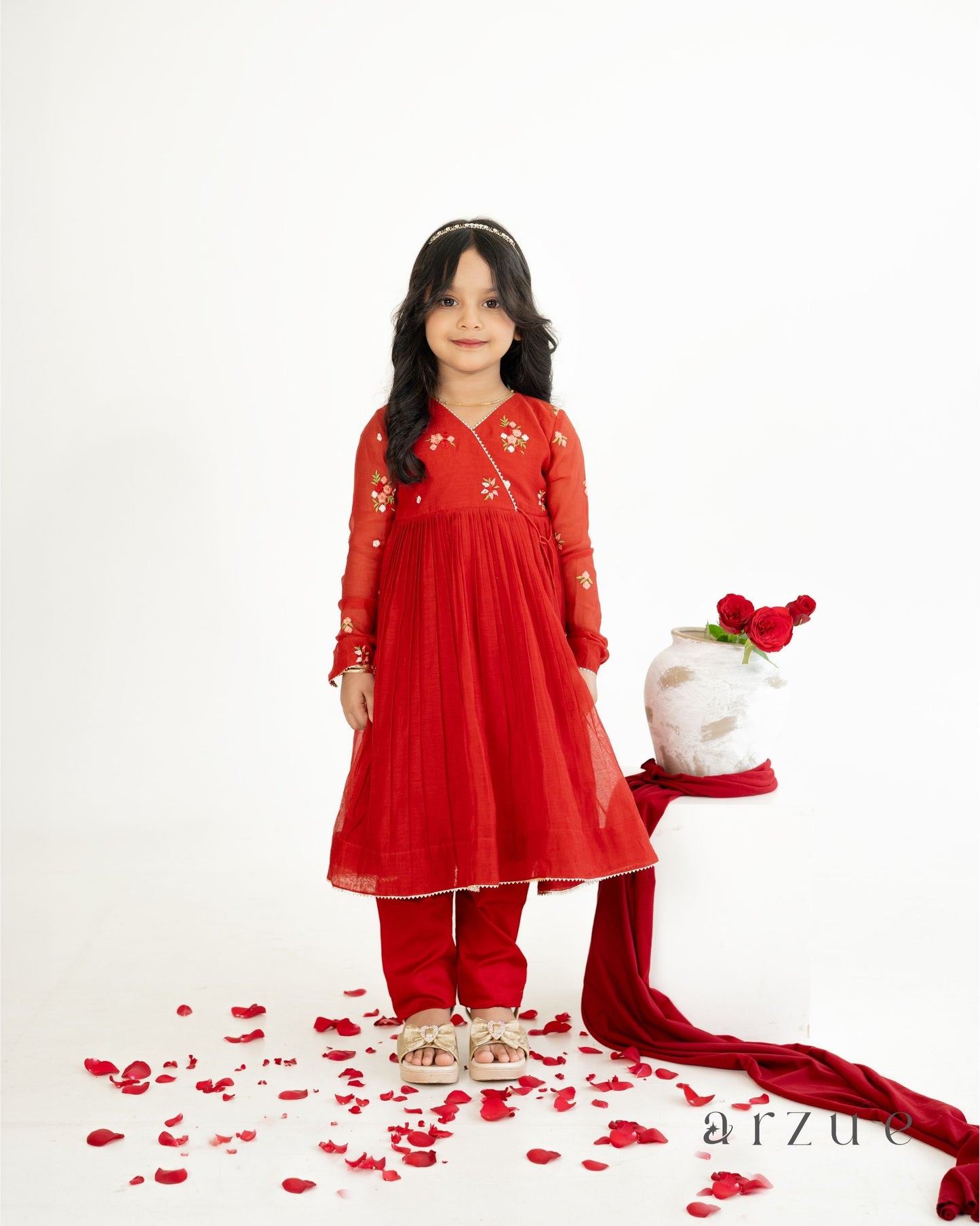 Guldasta Red Anarkali Set