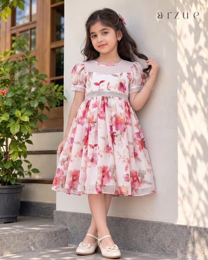 Blush Bloom Chanderi – Frock