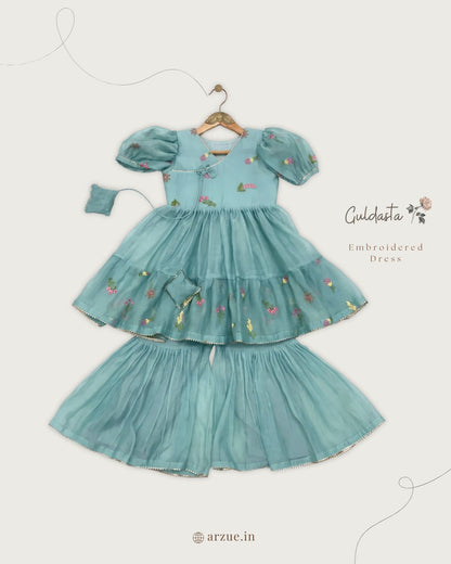 Guldasta Sea Green - Sharara Set