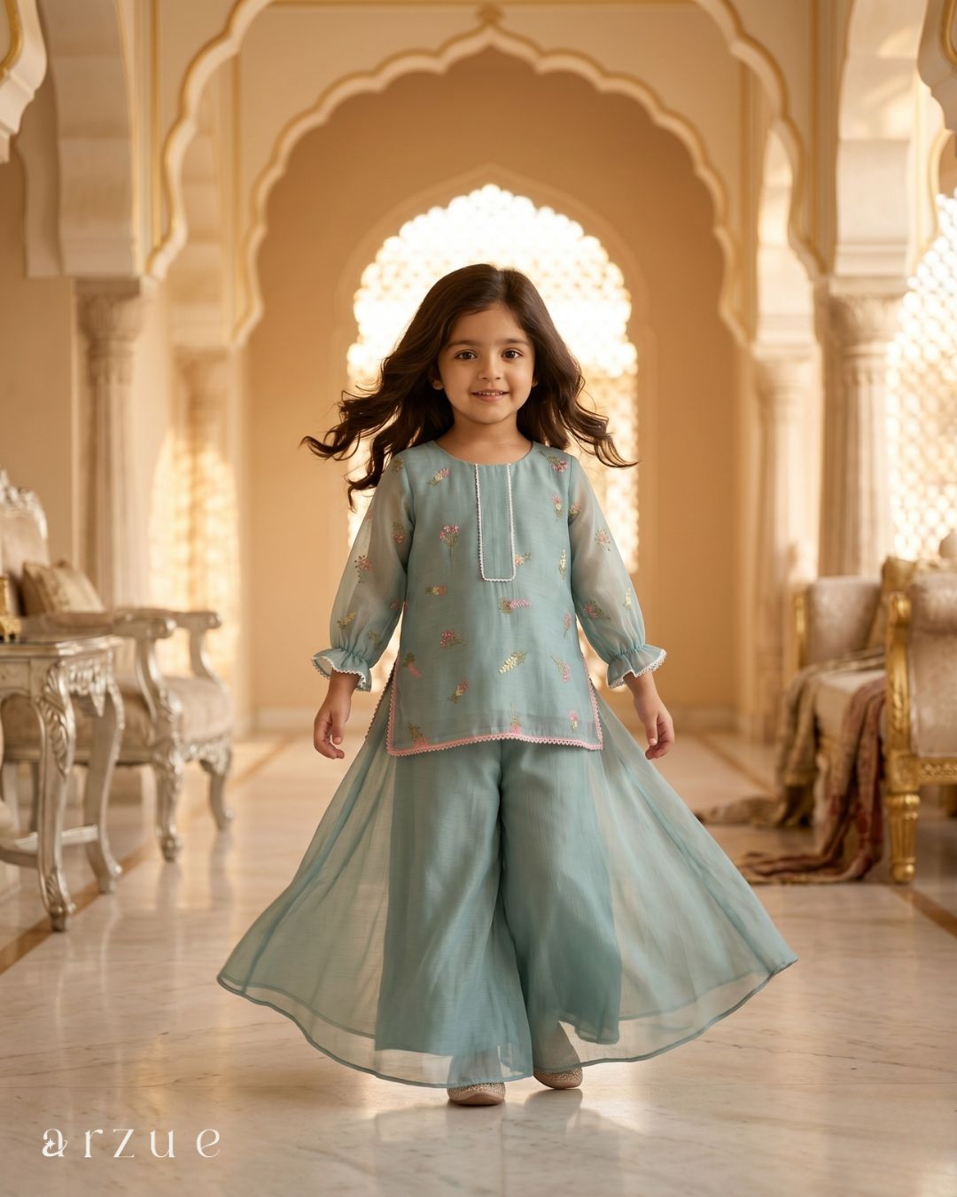 Guldasta Sage Green - Palazzo Set