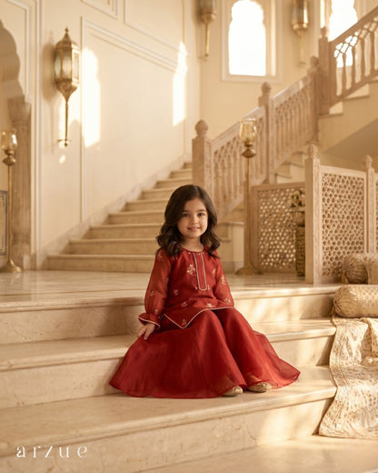Guldasta Deep Crimson Red - Palazzo Set
