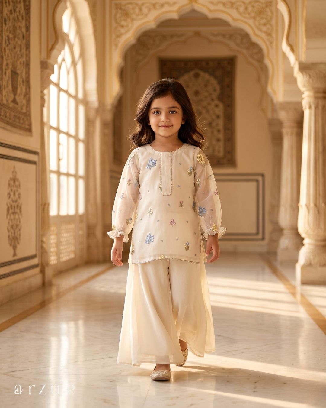 Guldasta Ivory White - Palazzo Set