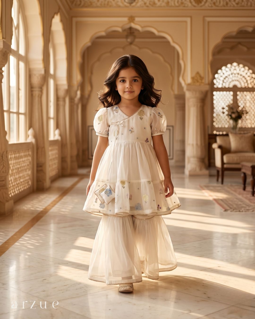 Guldasta Ivory White - Sharara Set