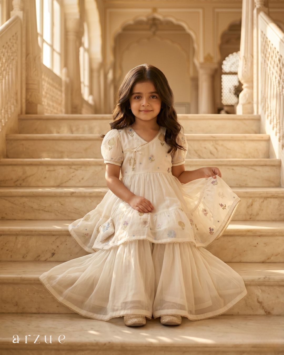 Guldasta Ivory White - Sharara Set