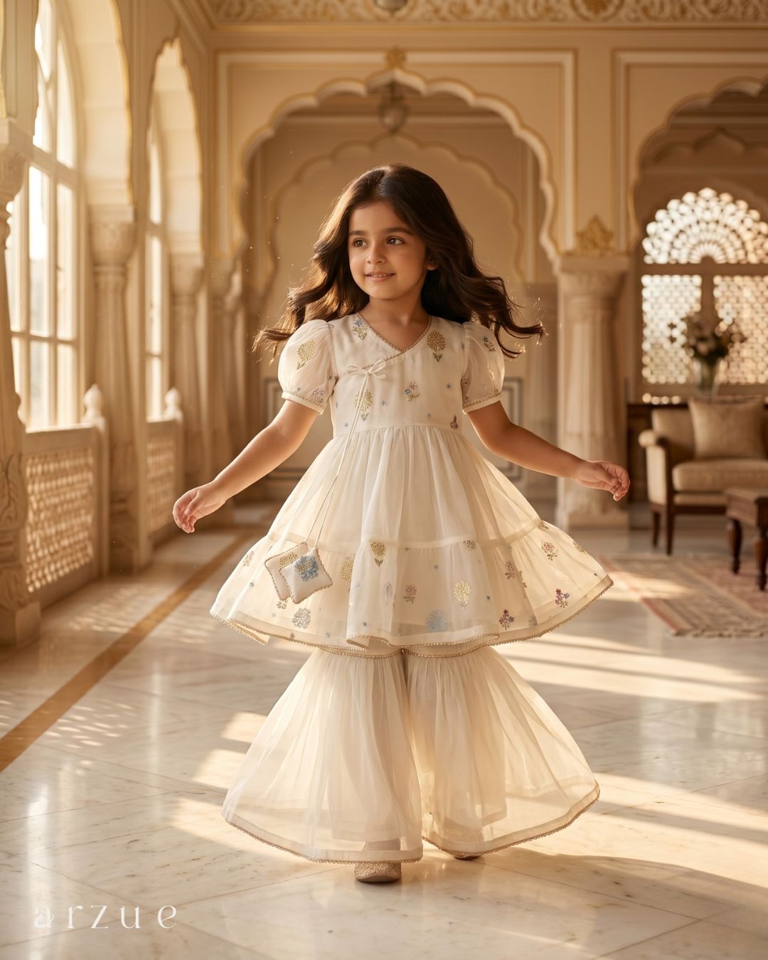 Guldasta Ivory White - Sharara Set