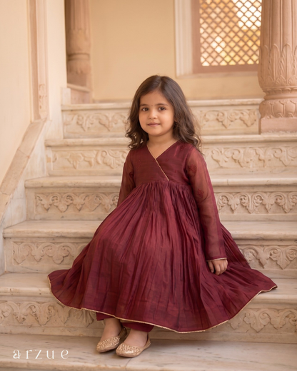Guldasta Maroon Anarkali Set