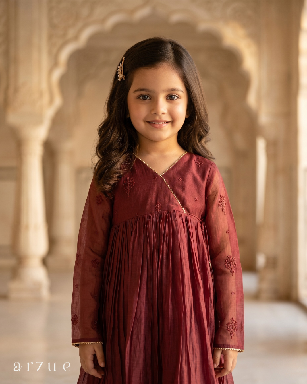 Guldasta Maroon Anarkali Set