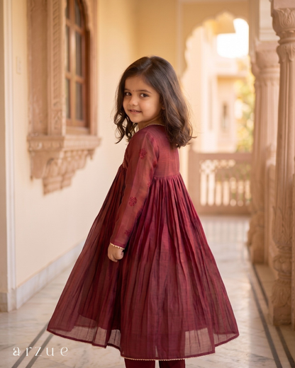 Guldasta Maroon Anarkali Set